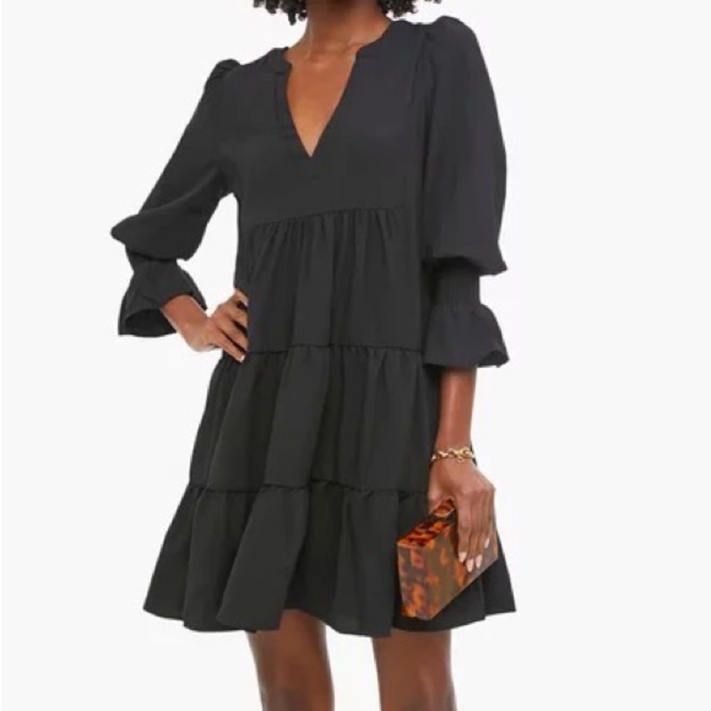 Tuckernuck Black Crepe Kenzo Dress by POMANDER PLACE XS, like new